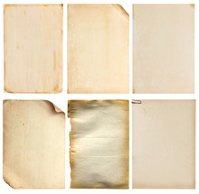 Set Of Old Vintage Paper Background (clipping Path)
