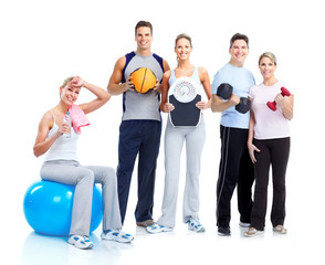 Canvas Print - Gym and Fitness. Smiling people.