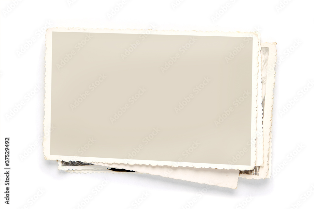 Stack of old photos with clipping path for the inside - obrazy, fototapety, plakaty 