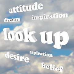 Look Up - Positive Attitude Words in Sky