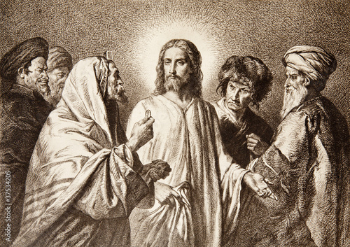 Nowoczesny obraz na płótnie Jesus and the money