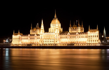 Hungarian parliament at night, Budapest