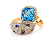 Elegant Jewelry Ring With Sapphire And Blue Topaz