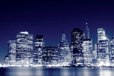 Fototapeta Miasta - Lower Manhattan Skyline At Night, New York City