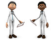 Cartoon doctors holding clipboards.