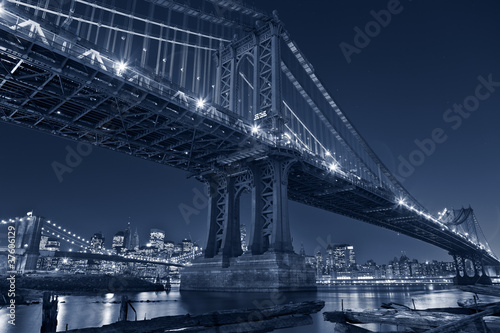 Board z aluminiowym obramowaniem Most Manhattan, Nowy Jork.