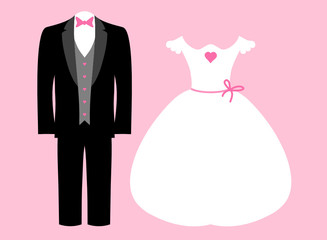 Canvas Print - Wedding Groom & Bride Pink