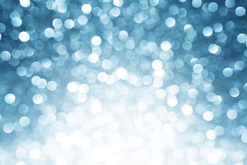Blue defocused lights winter background