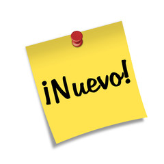 Canvas Print - Post-it con chincheta texto ¡Nuevo!