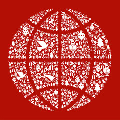 Fototapete - Christmas globe map concept
