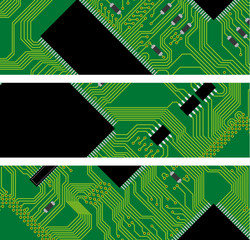 High technology background, computer circuit board - vector illu