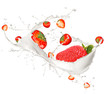 © Jag_cz - Strawberries in milk splash, isolated on white background