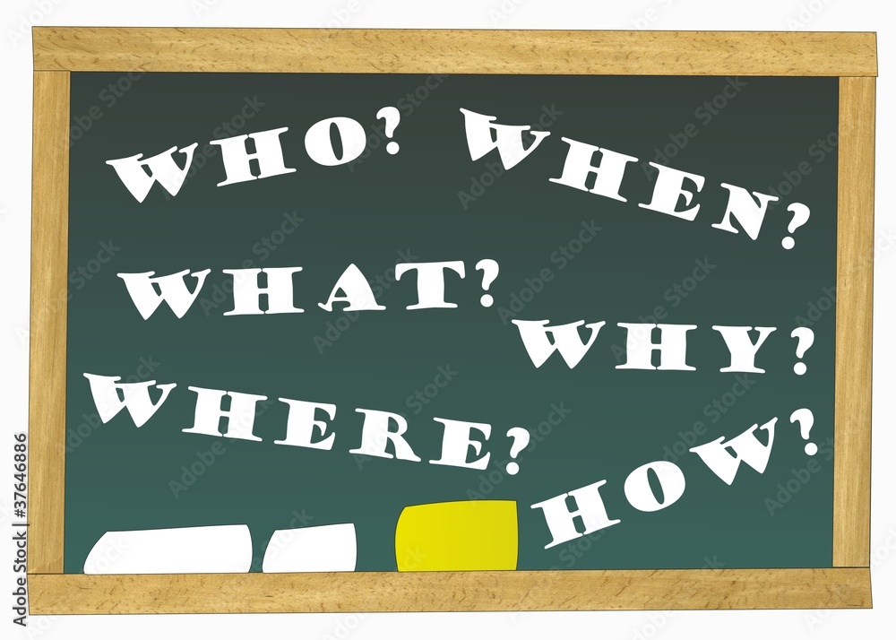Questions and Answers - who? when? what? Stock Illustration | Adobe Stock