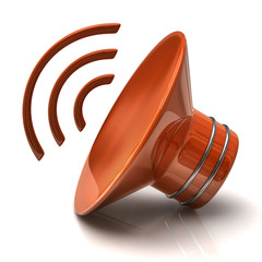 Illustration of orange speaker icon