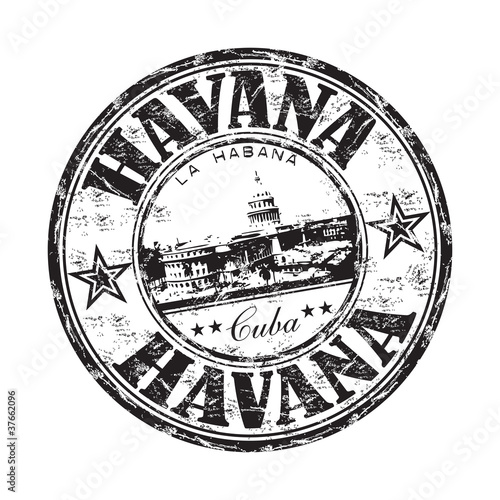 Nowoczesny obraz na płótnie Havana grunge rubber stamp