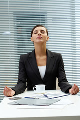 Wall Mural - Meditating employer