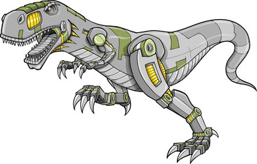 Aufkleber - Robot Tyrannosaurus Dinosaur Vector Illustration