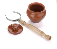 Clay Pot And Holder