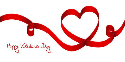 Poster - Satin Bow Red Heart & 2 Swirls 