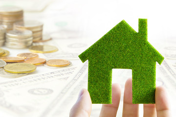 Fototapete - eco house icon energy concept