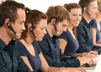 Wall Mural - Call-Center Mitarbeiter