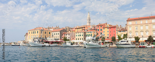 Obraz na płótnie canvas dwuczęściowy "dyptyk" Rovinj, panorama Chorwacji