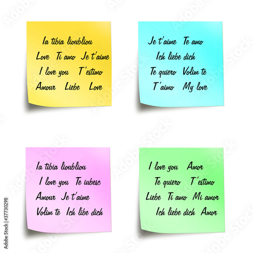 Post Its Je T Aime Dans Toutes Les Langues Buy This Stock Illustration And Explore Similar Illustrations At Adobe Stock Adobe Stock