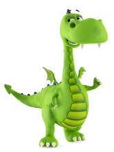 Green Dino Dragon Baby Smiling