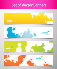 Wall Mural - set of abstract colorful web headers.