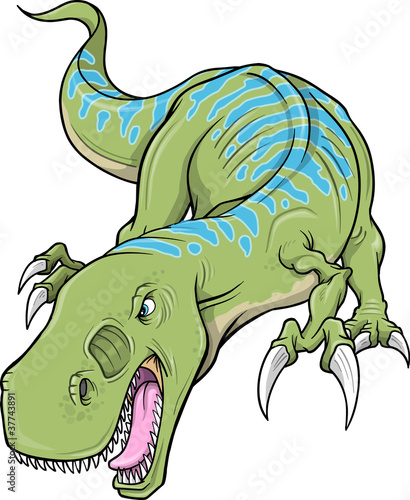 Obraz w ramie Tyrannosaurus Dinosaur Vector Illustration