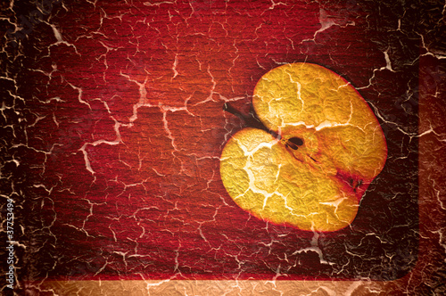 Naklejka dekoracyjna Art grunge background baked apple