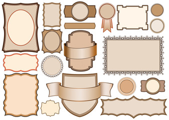 Canvas Print - collection of retro style vector banners, labels, frames.