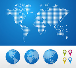Poster - Dotted World maps and globes