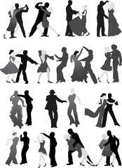 Wall Mural - fifteen dancer couples