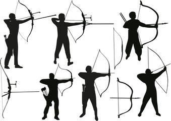 Canvas Print - set of archers isolated on white