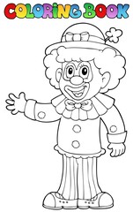 Sticker - Coloring book with cheerful clown 3