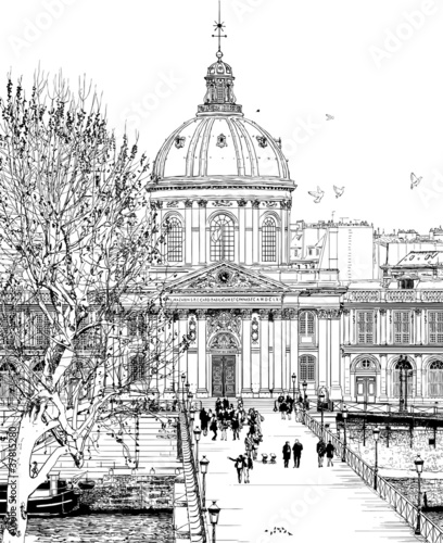 most-pont-des-arts-w-paryzu-szkic