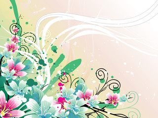 Wall Mural - composicion floral en vector