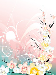 Wall Mural - composicion floral en vector
