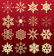 Sticker - vector snowflakes