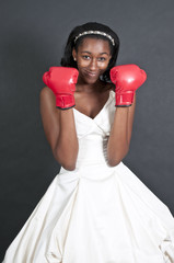 Canvas Print - Black woman in wedding dress