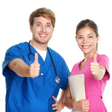 Nurse And Doctor Team Happy Thumbs Up