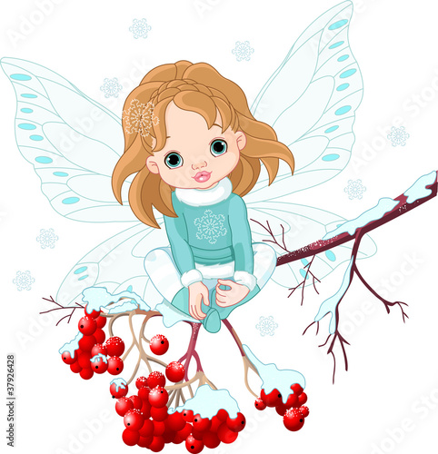 Fototapeta na wymiar Winter Baby Fairy