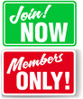 Website Members Only or Join Website signs
