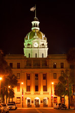 Savannah City Hall Building At Night