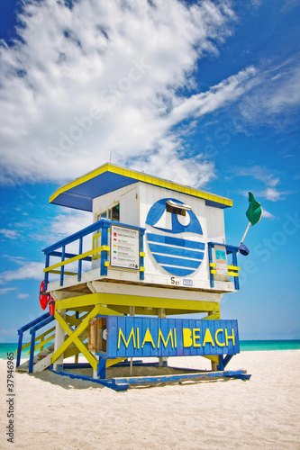 Plakat na papierze fotorealistycznym Dom ratownik w Miami Beach, Floryda, USA
