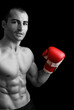 © cristovao31 - Young Boxer fighter over black background