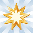 Baha'i Symbol, Gold nine pointed star, icon of the Baha'i faith.