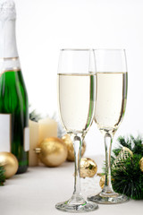 Canvas Print - Glasses of champagne at New Year's Eve