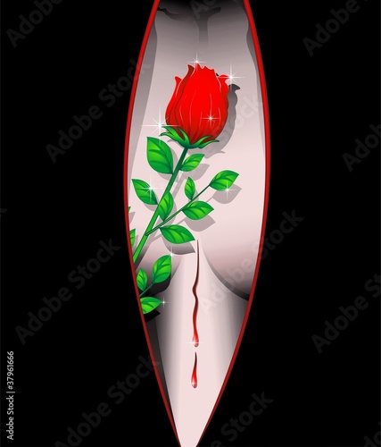 Seno Donna Rosa d'Amore-Love Rose on Woman's Breast